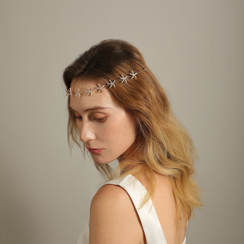 Jeulia Gold Tone Starfish Hairpiece Bridal Headband