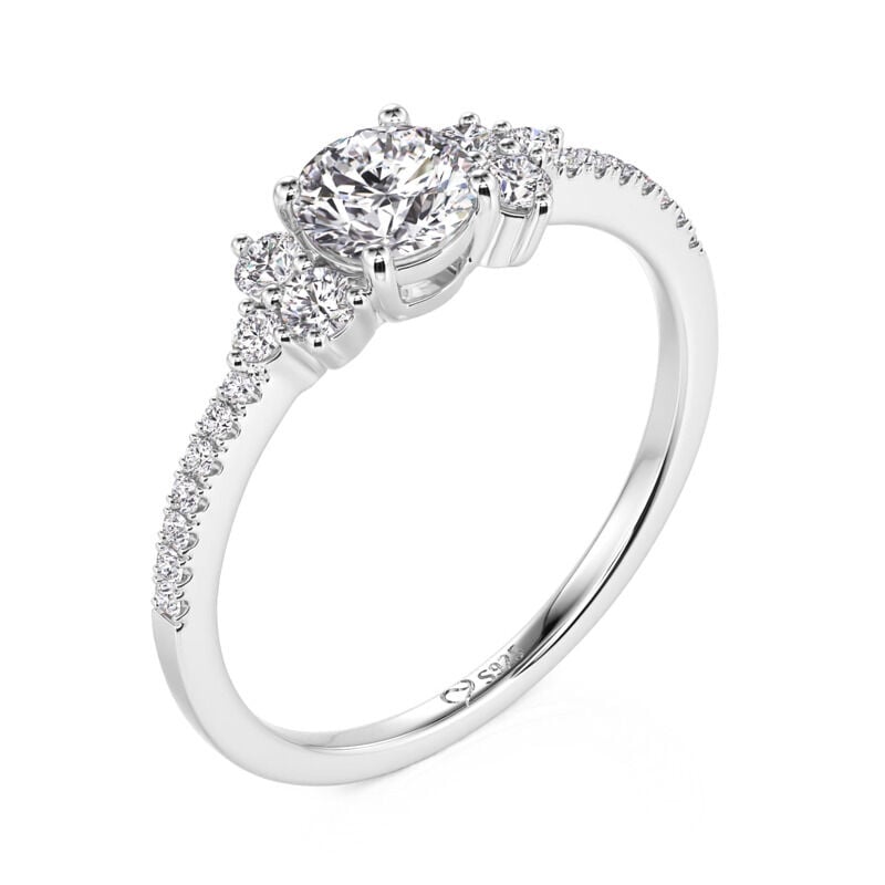 Jeulia Minimalist Round Cut Eternity Engagement Ring