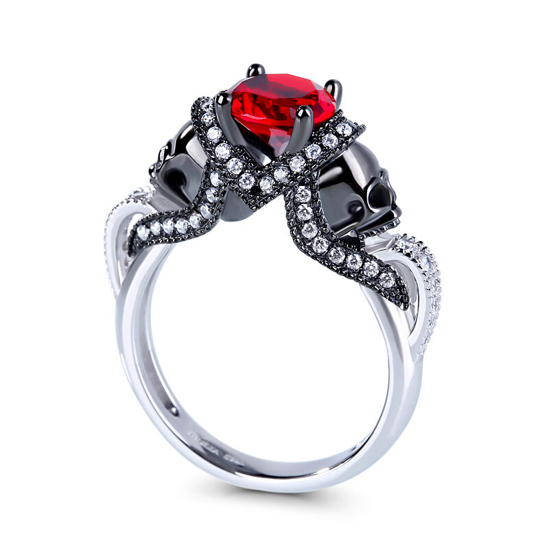 Jeulia tvåtonad rundskuren ring i sterlingsilver