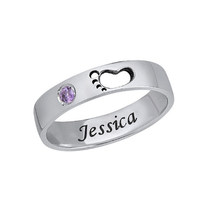 Jeulia Baby Feet with Inner Engraving Ring