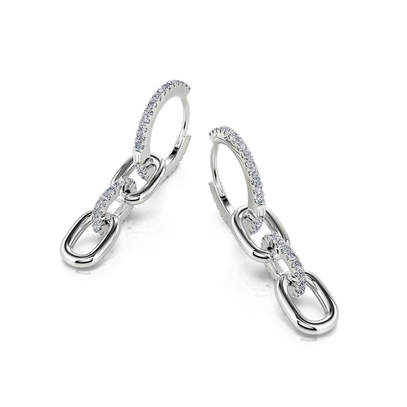 Jeulia Link Chain Sterling Silver Drop Earrings