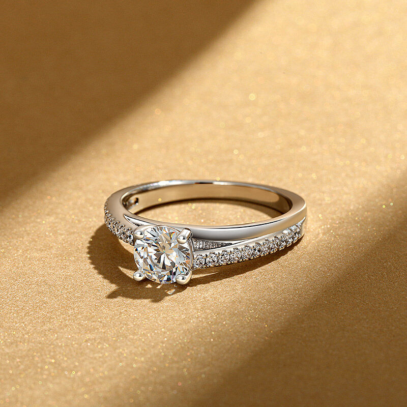 Jeulia Skräddarsydd Solitär Förlovningsring i Sterling Silver