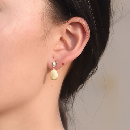 Jeulia Simple Pear Shape Sterling Silver Drop Earrings