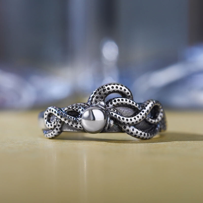 Jeulia Octopus Design Sterling Silver Ring