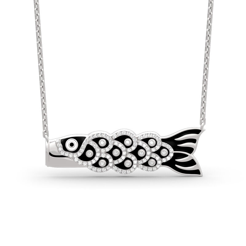 Jeulia Japanese Koinobori Pendant Sterling Silver Necklace