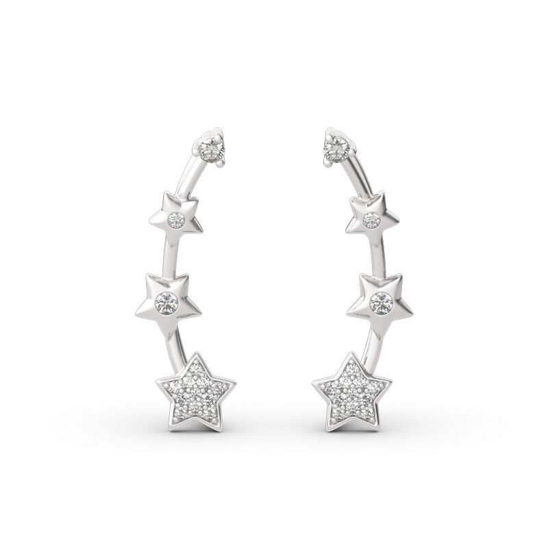 Jeulia Star Sterling Silver Climber Earrings