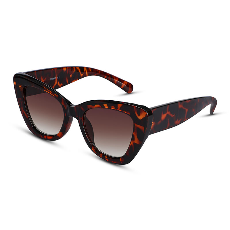 Jeulia "Honeymoon" Cat Eye Tortoise/Brown Gradient Women's Sunglasses