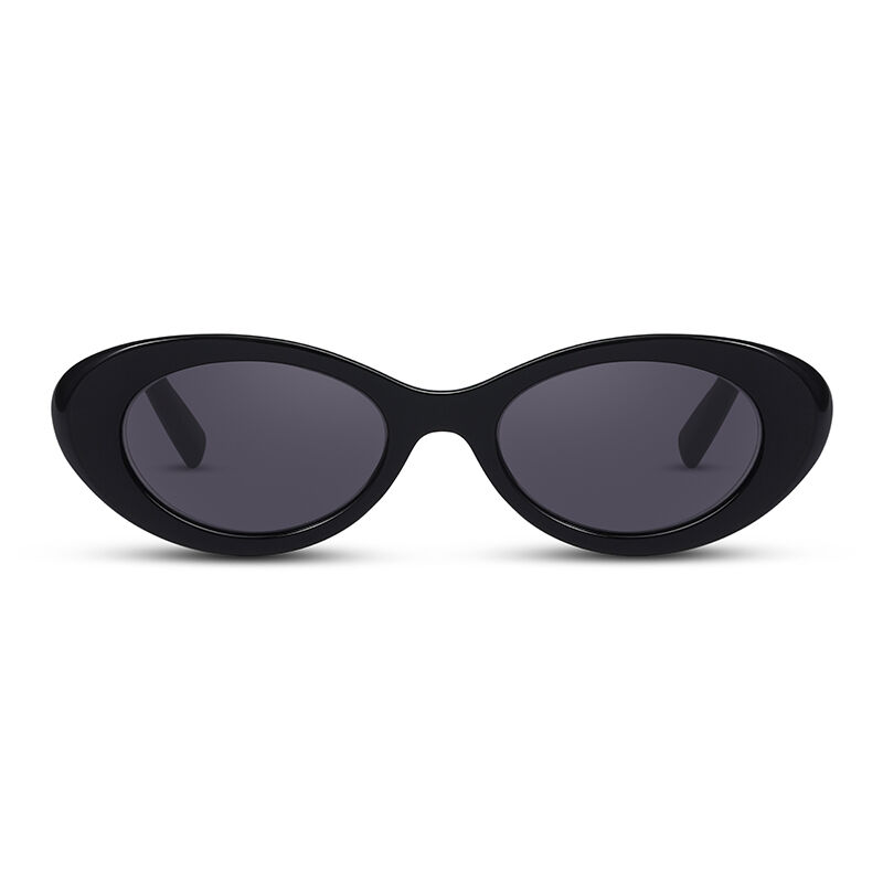 Jeulia  Owalne czarno-szare damskie okulary przeciwsłoneczne