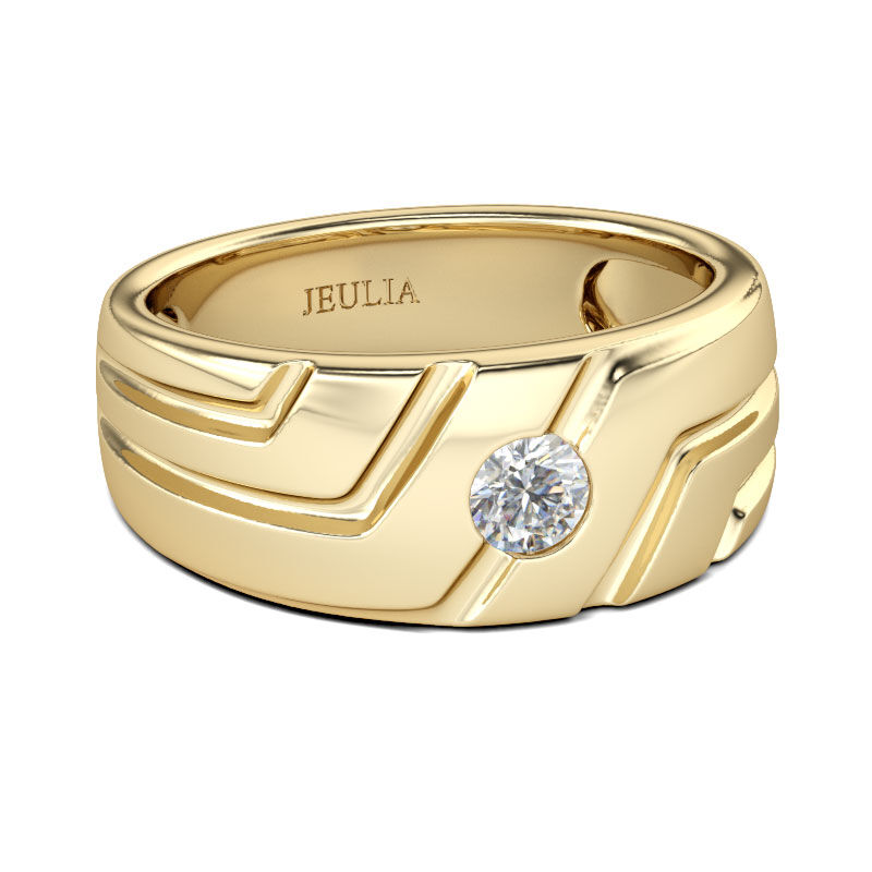 Jeulia Asymmetric Men's Ring