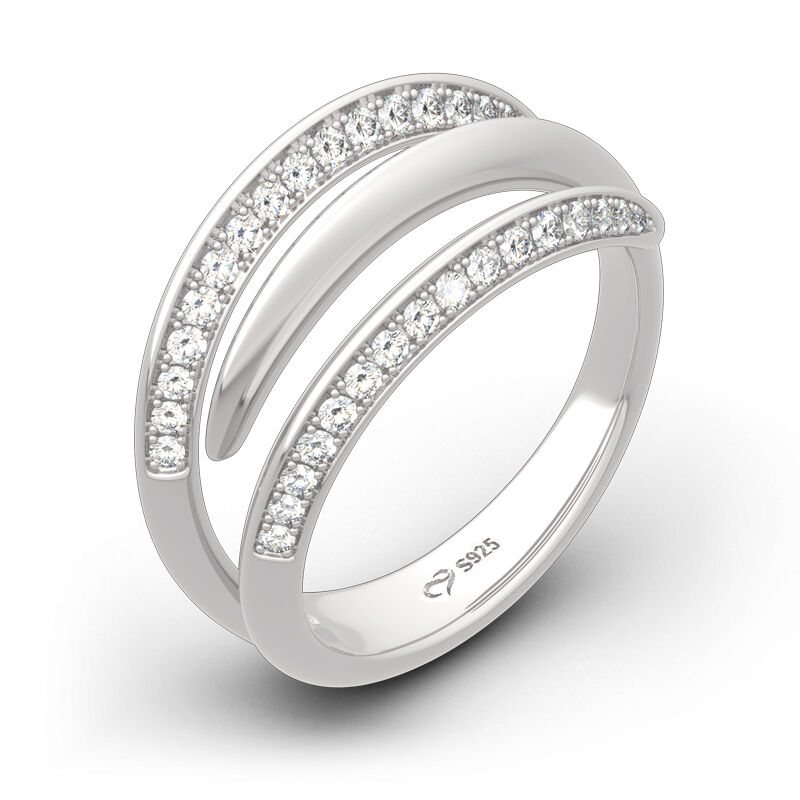Jeulia Spike Design Sterling Silber Cocktail Ring