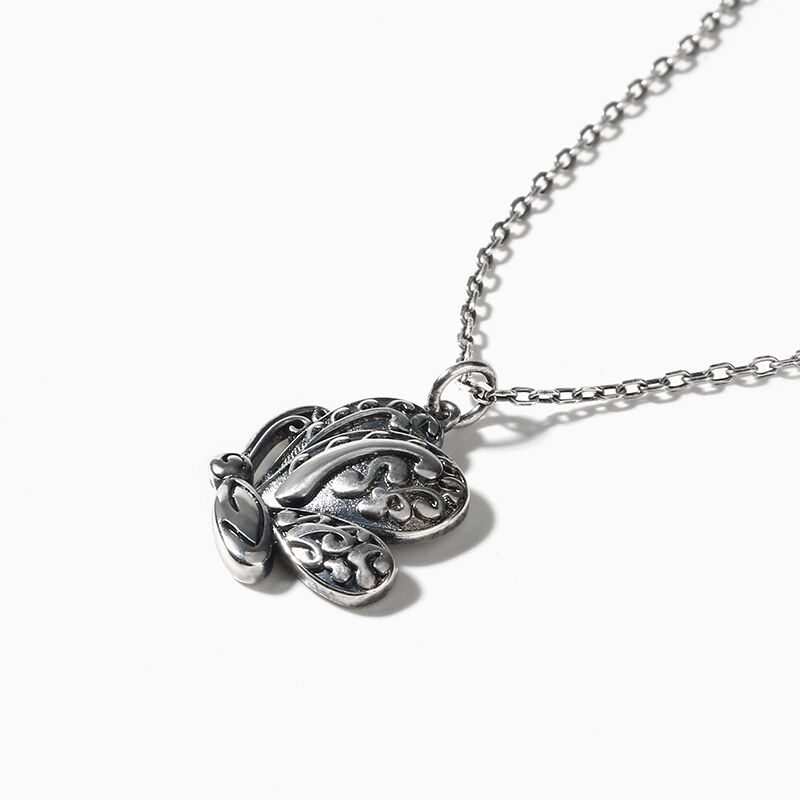 Jeulia "Noble Butterfly" Sterling Silver Necklace