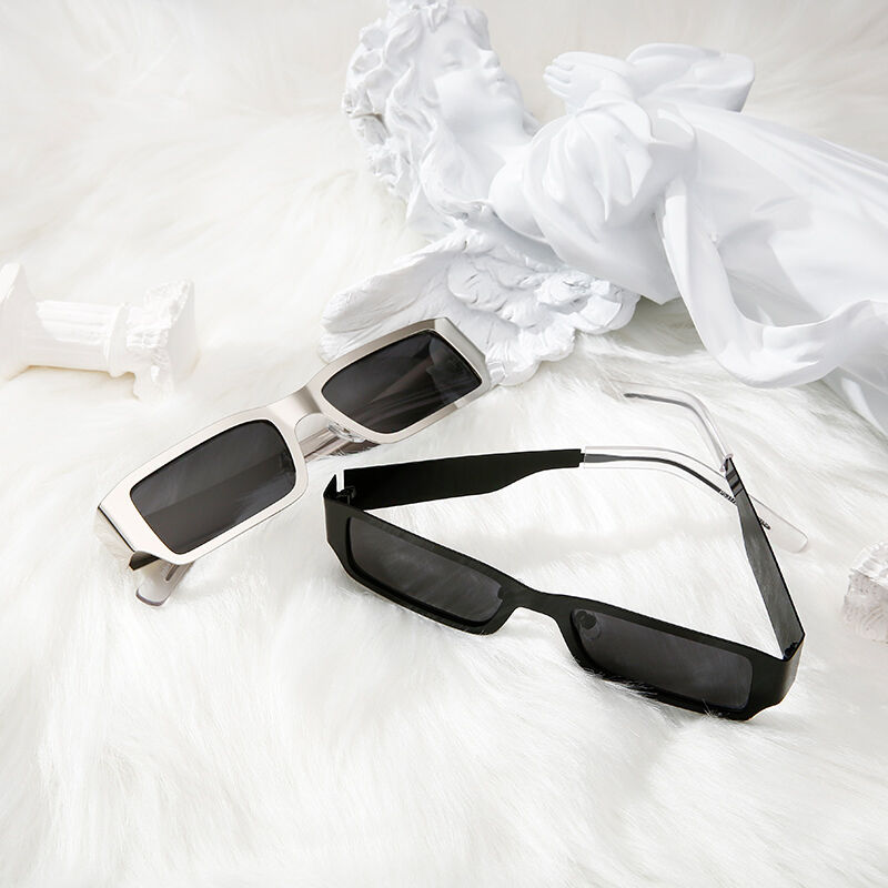 جوليا نظارة شمسية مستقطبة مستطيلة معدنية رمادية للجنسين