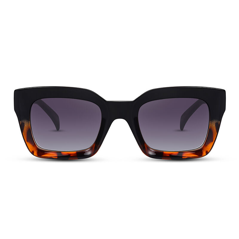 Jeulia "Futureland" Rectangle Black Tortoise/Grey Unisex-solglasögon