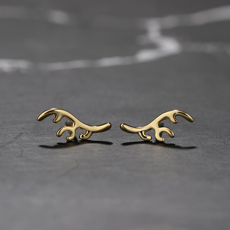 Jeulia 鹿の角デザイン シルバー スタッド ピアス