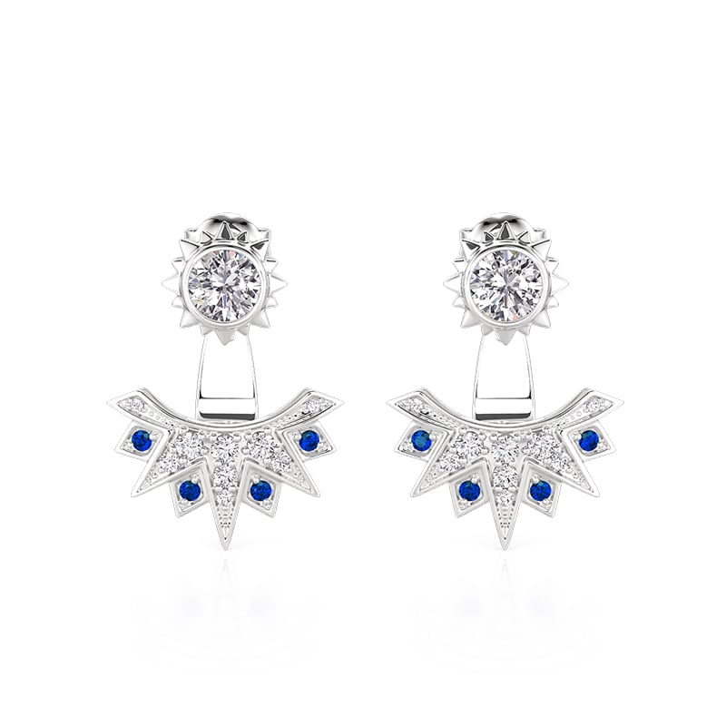 Jeulia Luna Astra Sunburst Drop Earrings