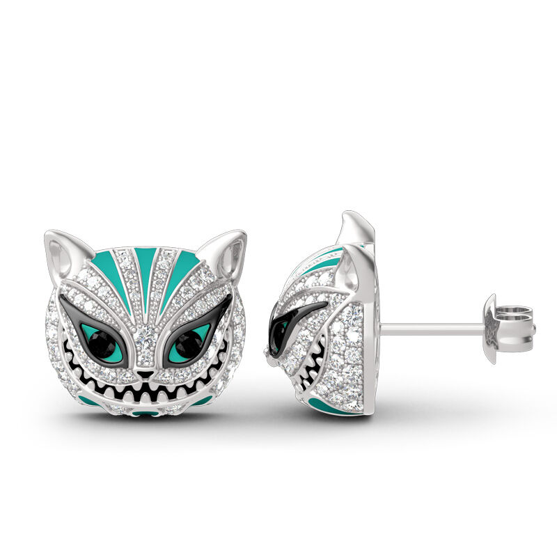 Jeulia "Grinning Like a Cheshire Cat" Sterling Silber Enamel Ohrringe