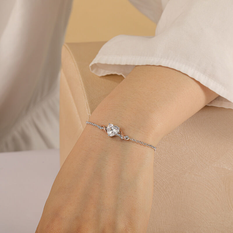 Jeulia Amore Thorn Vine Custom Heart Bracelet with Birthstone