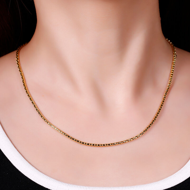 Jeulia Simple Sterling Silver Box Chain Necklace