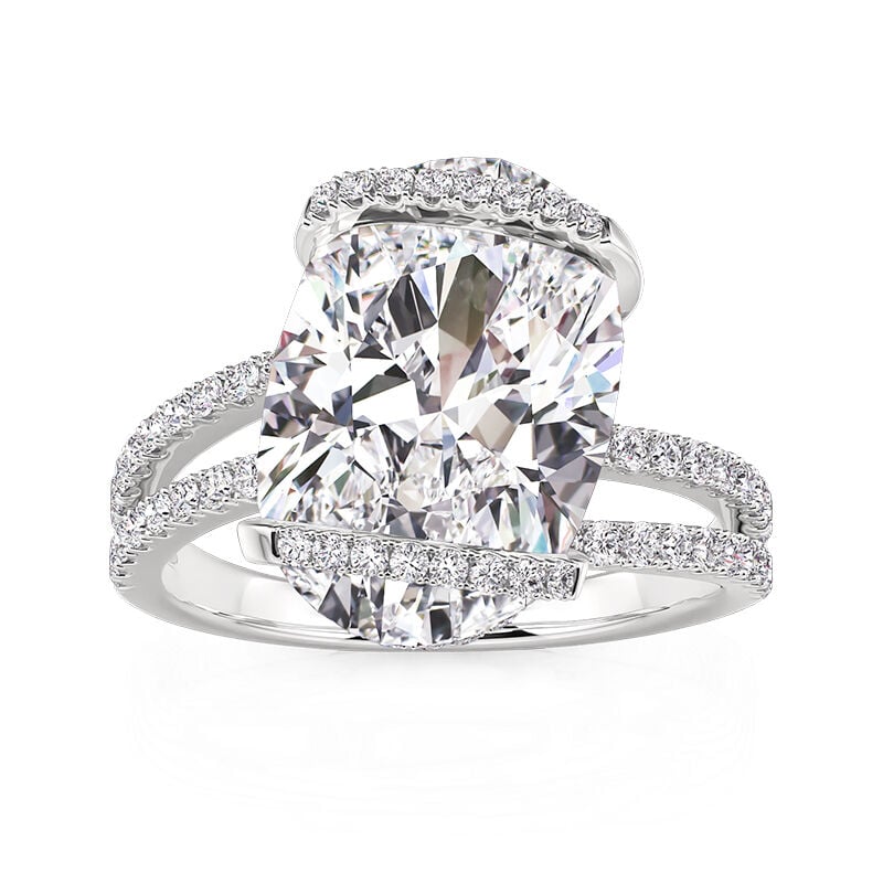 Jeulia Bypass Oval Engagement Ring Sterling Silver