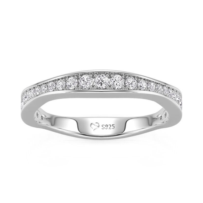 Jeulia Classic Eternity Wedding Band for Women Sterling Silver