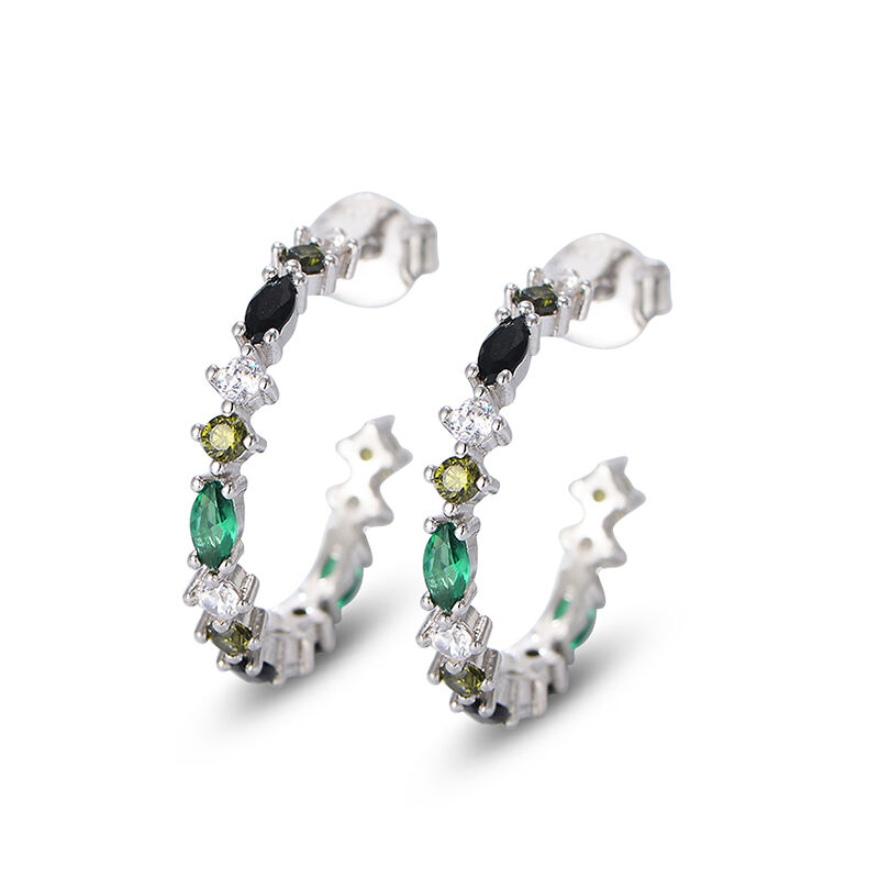 Jeulia Multi-Colored Stones Sterling Silver Earrings