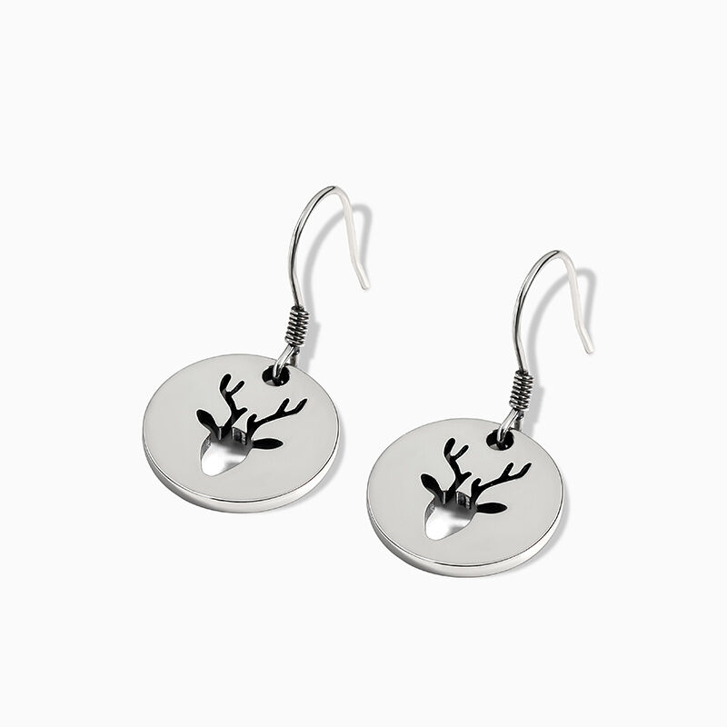 Jeulia "Forest Deer" Sterling Silver Drop Earrings