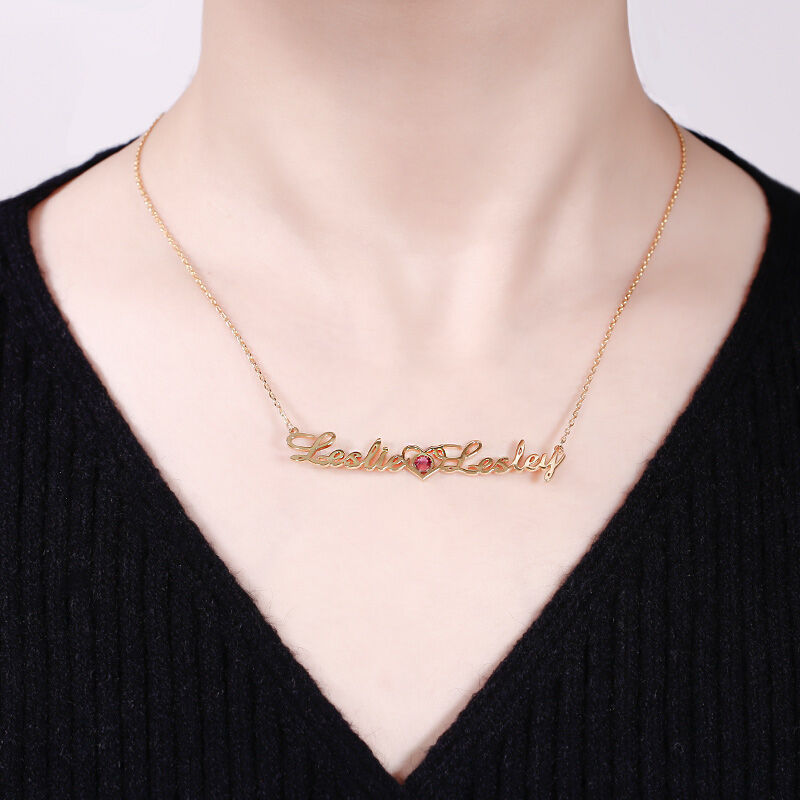 Jeulia "We Are Doomed" Personalized Name Necklace with Birthstone