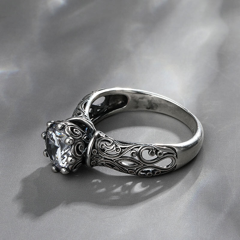جوليا خاتم بياتريس قطع مستديرة من الفضة الإسترليني