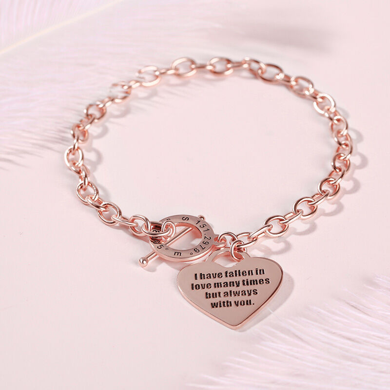 Jeulia Herz personalisiertes Sterling Silber Armband