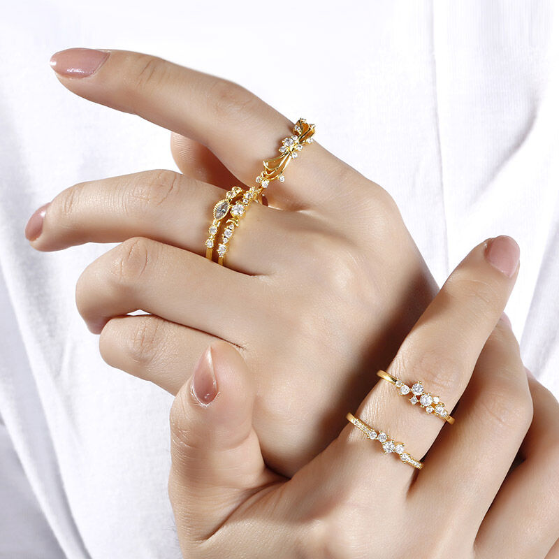 Jeulia Anillo Con Viñas En Plata De Ley