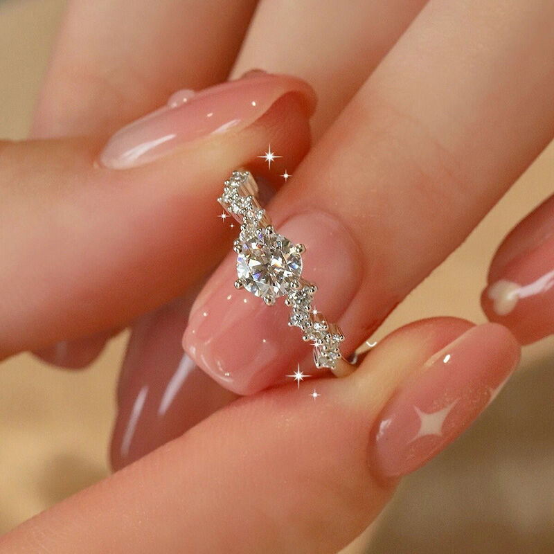Jeulia Vintage Solitaire Promise Ring Sterling Silver