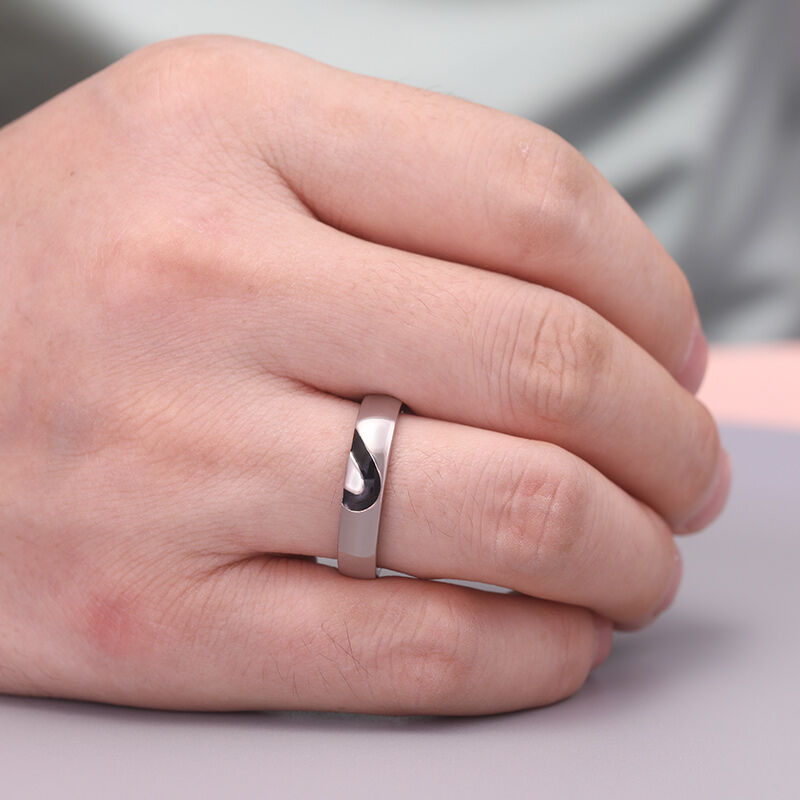 Jeulia Love Shape Sterling Silver Band Set
