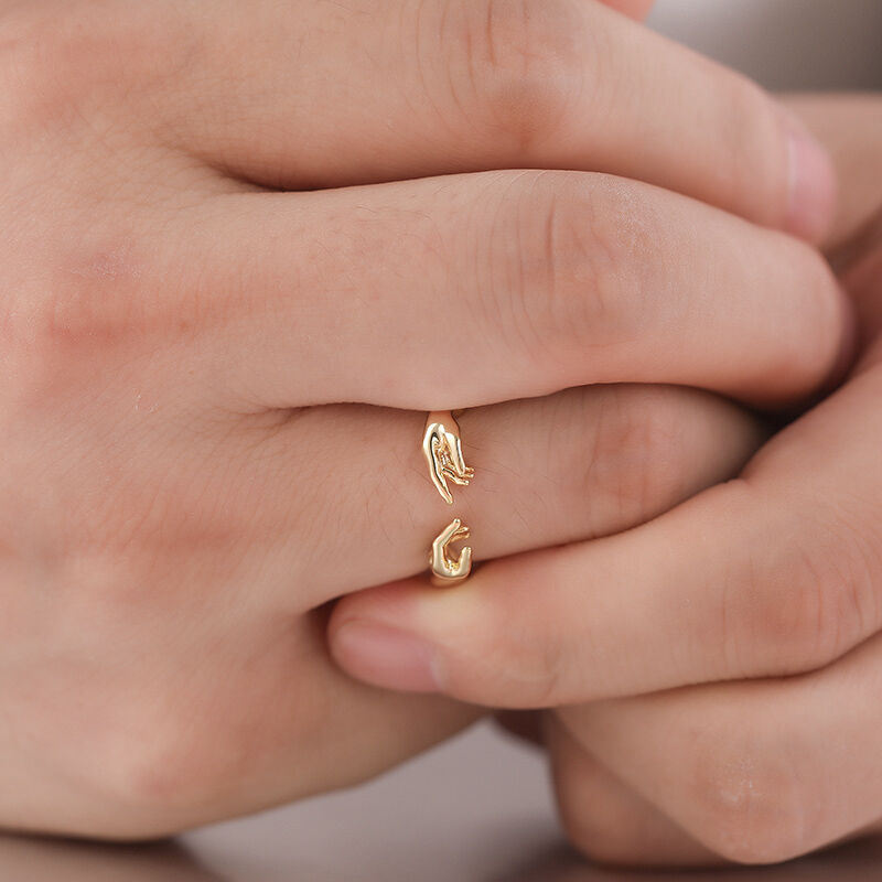 Jeulia Anillo Abierto de Plata Esterlina para Hombres La Creación de Adán